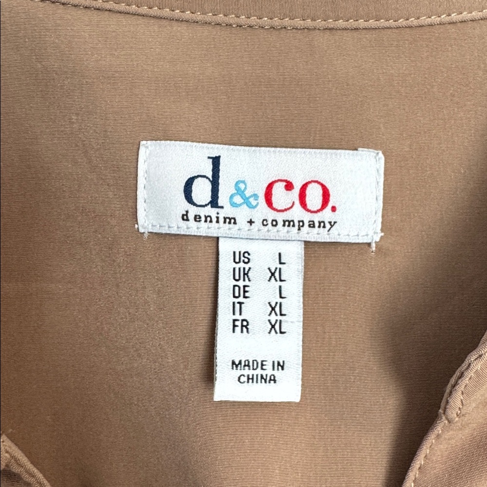 Denim&Co Button-Down Utility Shirt in Taupe - Picture 2 of 6